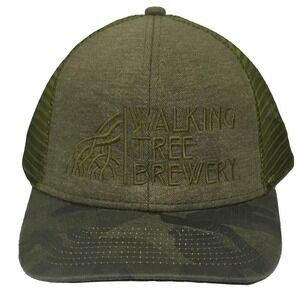 Dri Duck Walking Tree Brewery Trucker Hat OSFA‎ Olive Green Camo Mesh Beer Cap